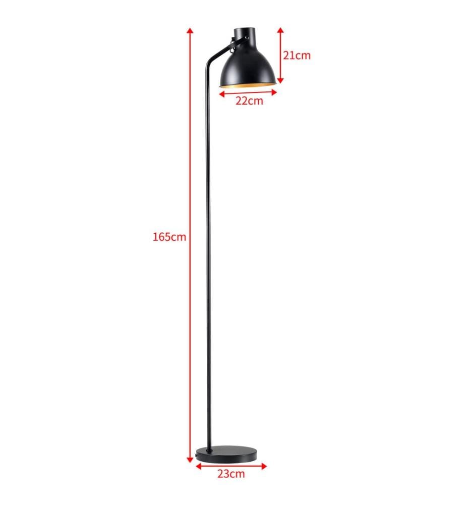 Stehlampe Belfast verstellbar Schwarz