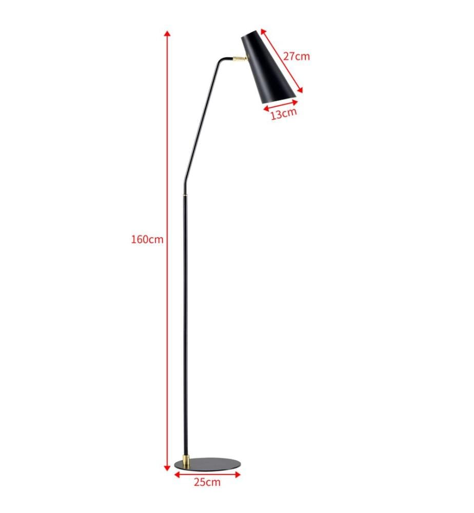 Stehlampe Norwich verstellbar Schwarz