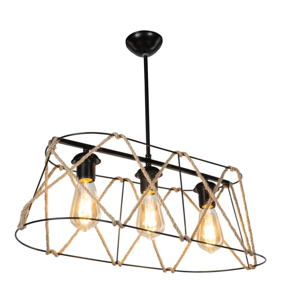 Suspension Harrogate 25x55 cm 3-fla mm noir jute