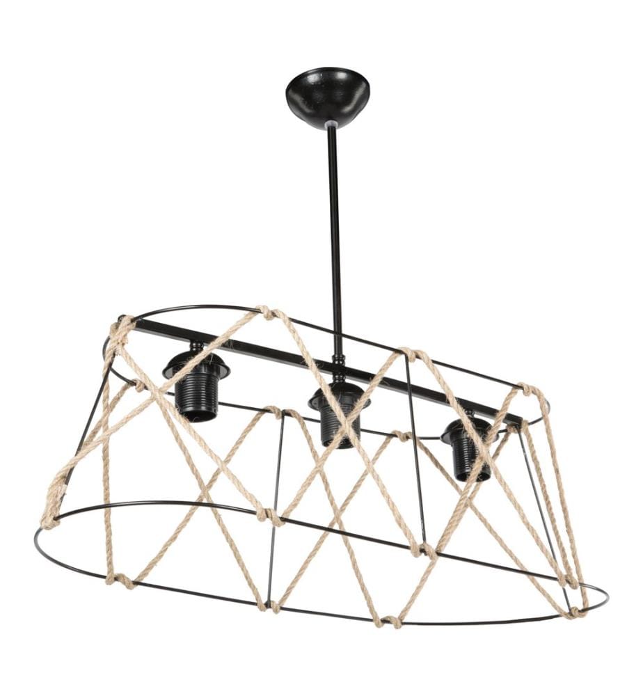 Suspension Harrogate 25x55 cm 3-fla mm noir jute