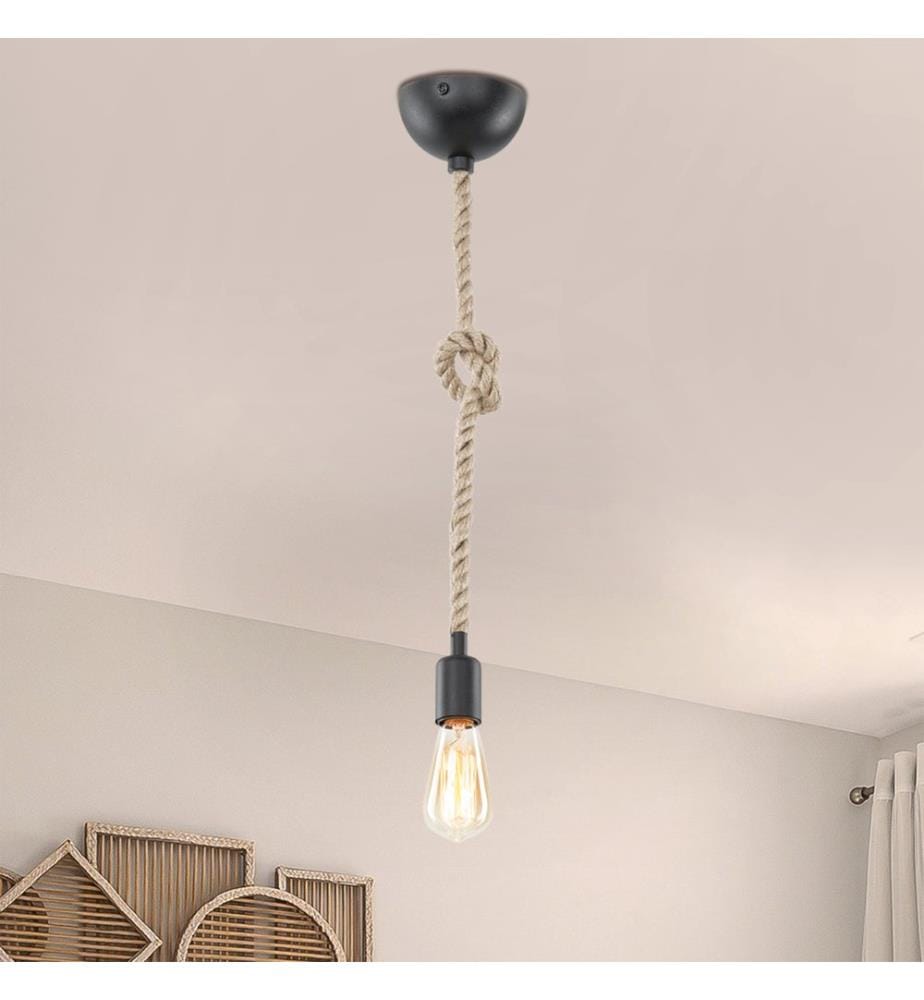Suspension Aldershot 1-plat noir jute