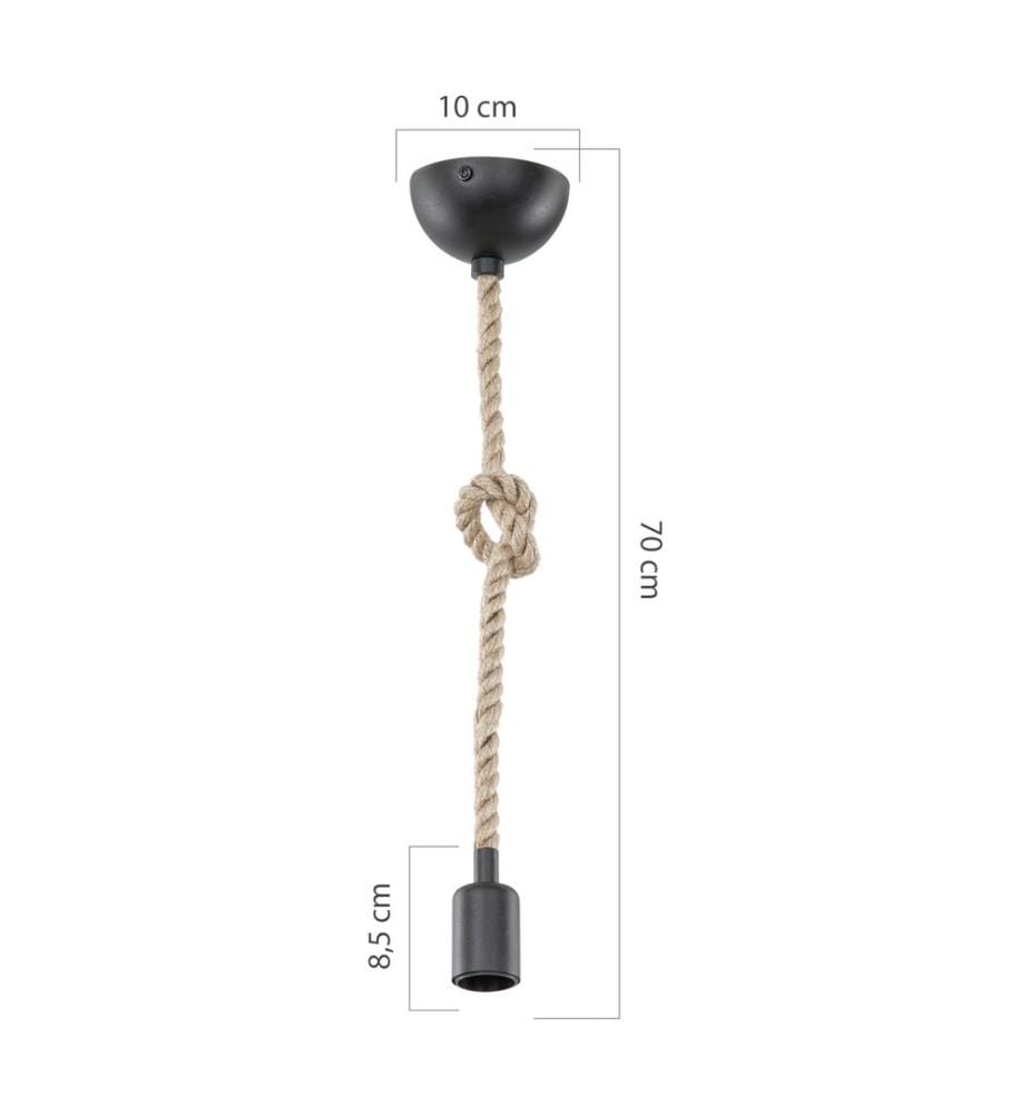 Suspension Aldershot 1-plat noir jute