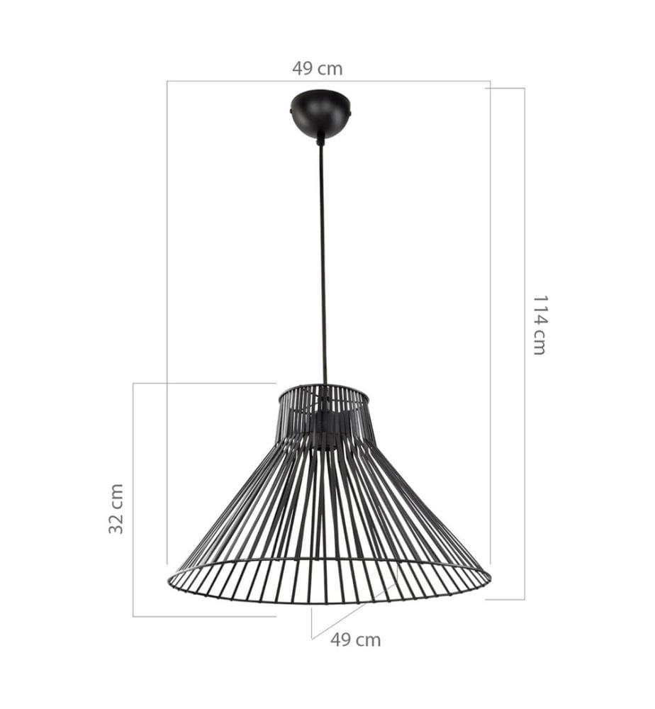 Hängeleuchte Bloxwich E27 Metall Schwarz