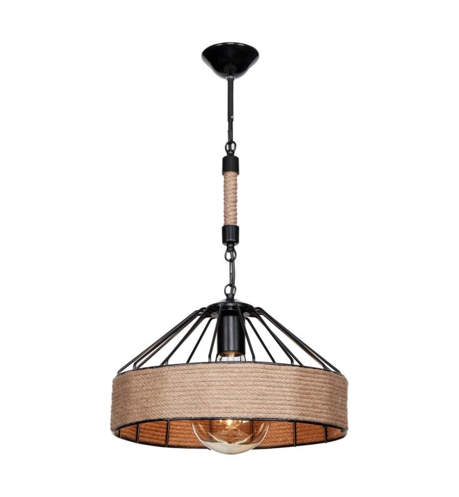 Suspension Bridgford E27 métal corde de jute noir jute