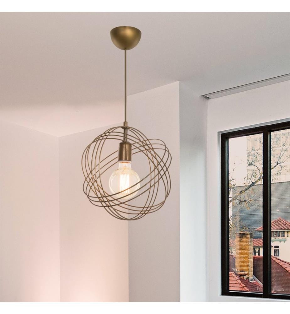 Suspension Hove E27 métal bronze antique