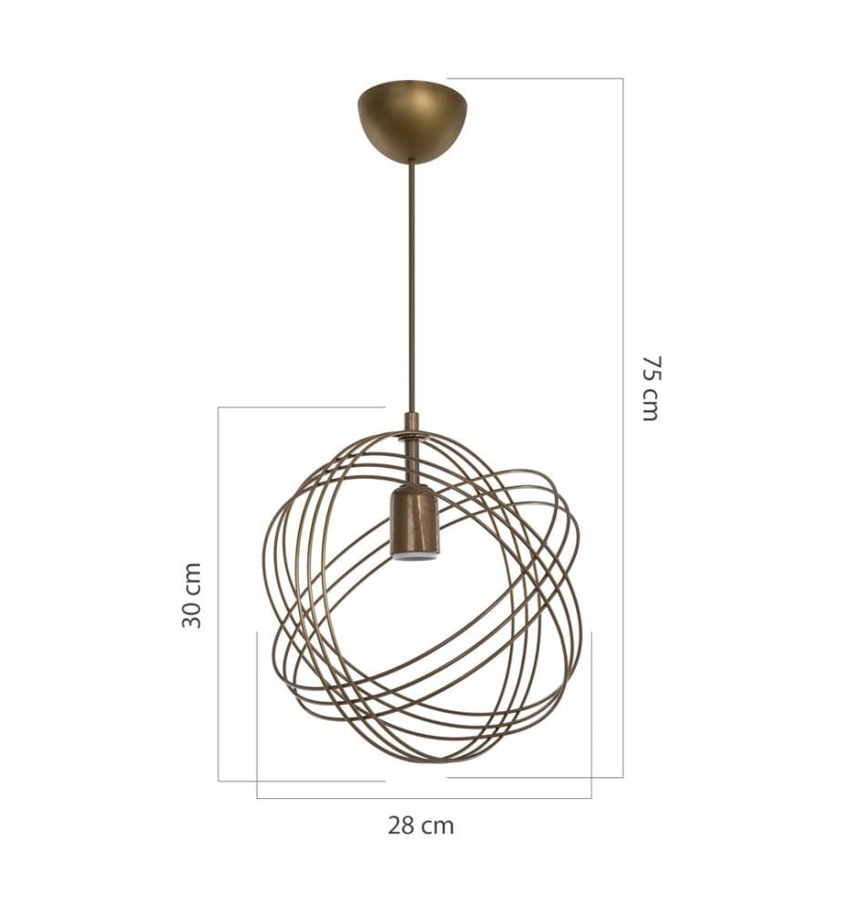 Suspension Hove E27 métal bronze antique