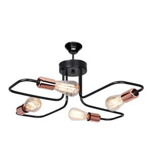Lampada a soffitto Plafoniera Harlow 4xE27 metallo colore rame