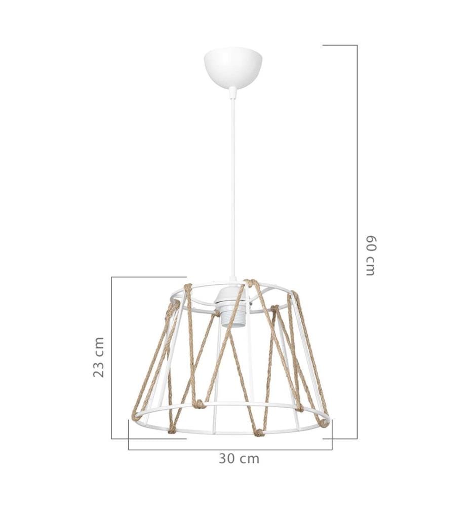 Lampe à suspendre Halifax E27 Blanc Jute