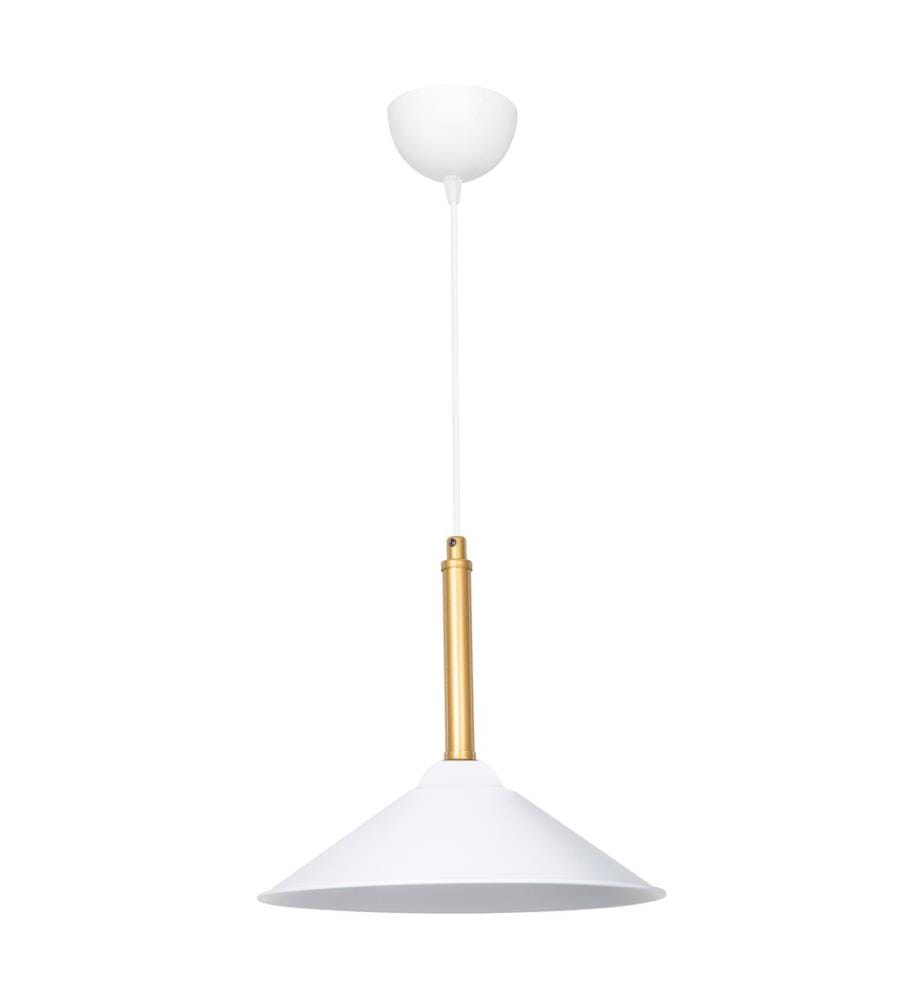 Lampe à suspendre Hempstead E27 métal blanc laiton