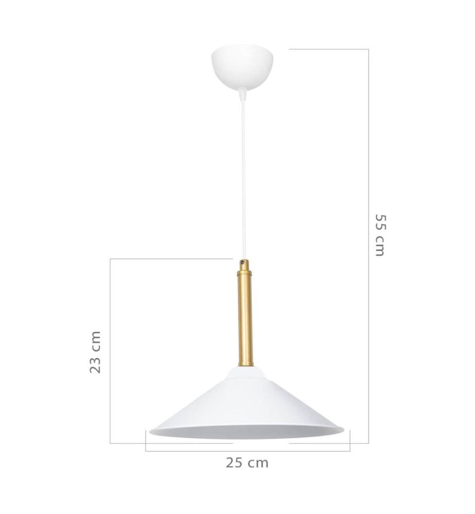 Lampe à suspendre Hempstead E27 métal blanc laiton