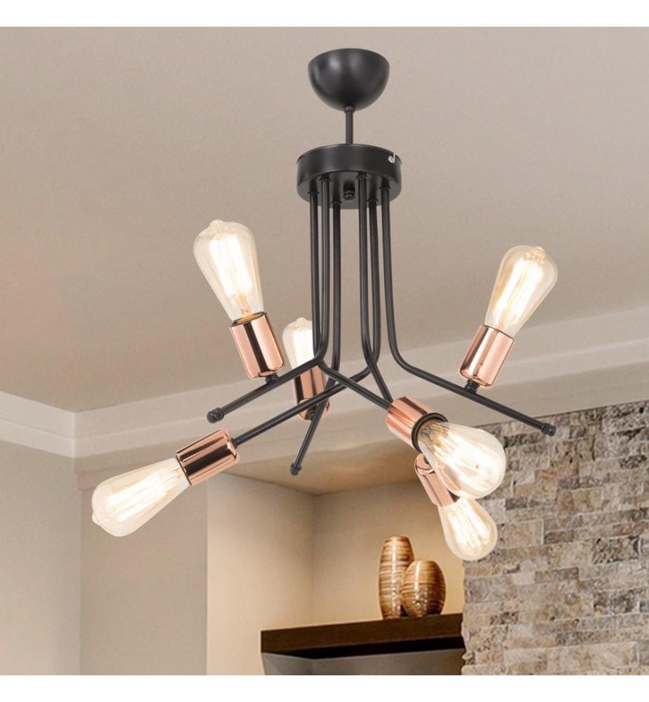 Lampe de plafond Plafonnier Halesowen 6xE27 Cuivre