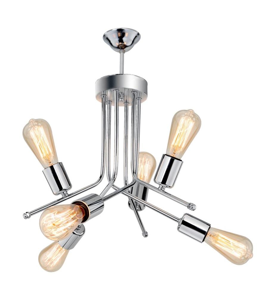 Lampe de plafond Plafonnier Halesowen 6xE27 Métal argenté
