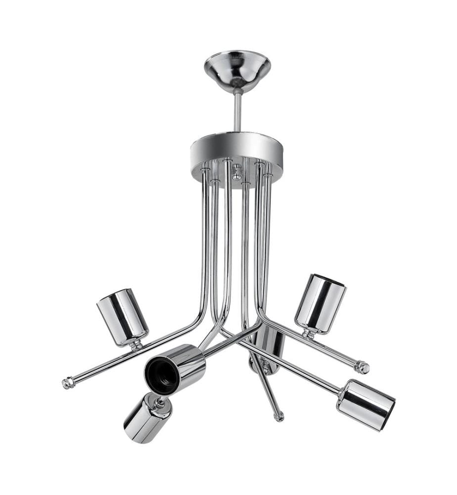 Lampe de plafond Plafonnier Halesowen 6xE27 Métal argenté