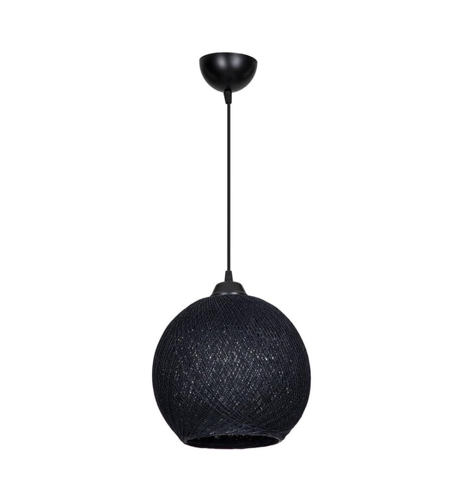 Suspension Lisburn E27 métal corde de jute noir