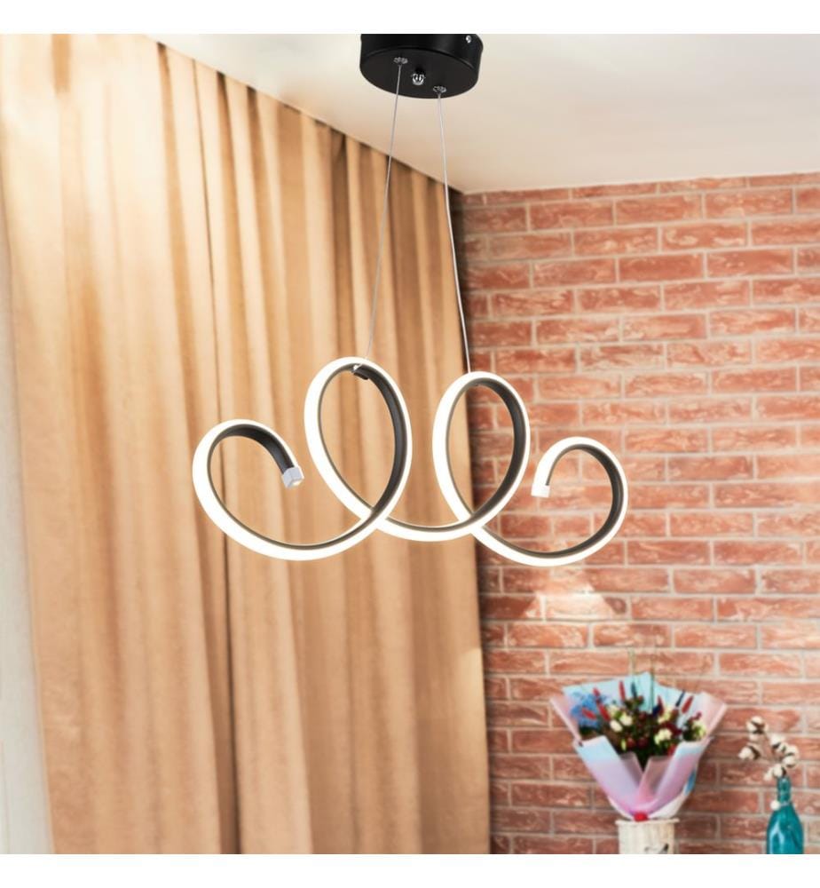Suspension Durham avec 206 LED aluminium noir blanc