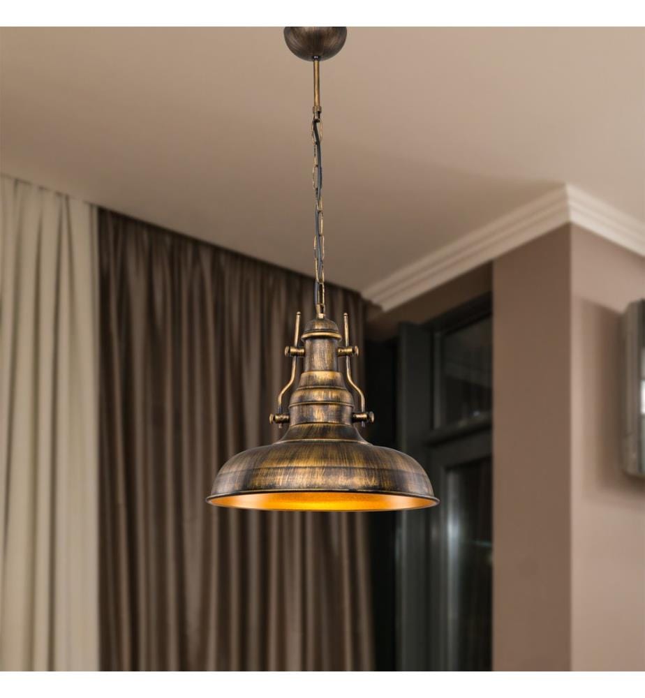 Lampe à suspendre Eastleigh E27 métal bronze antique