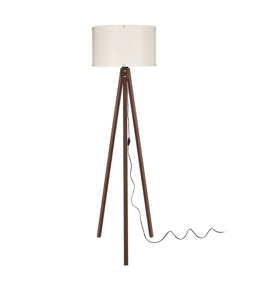 Lampadaire Lampadaire Guildford E27 imitation noyer crème