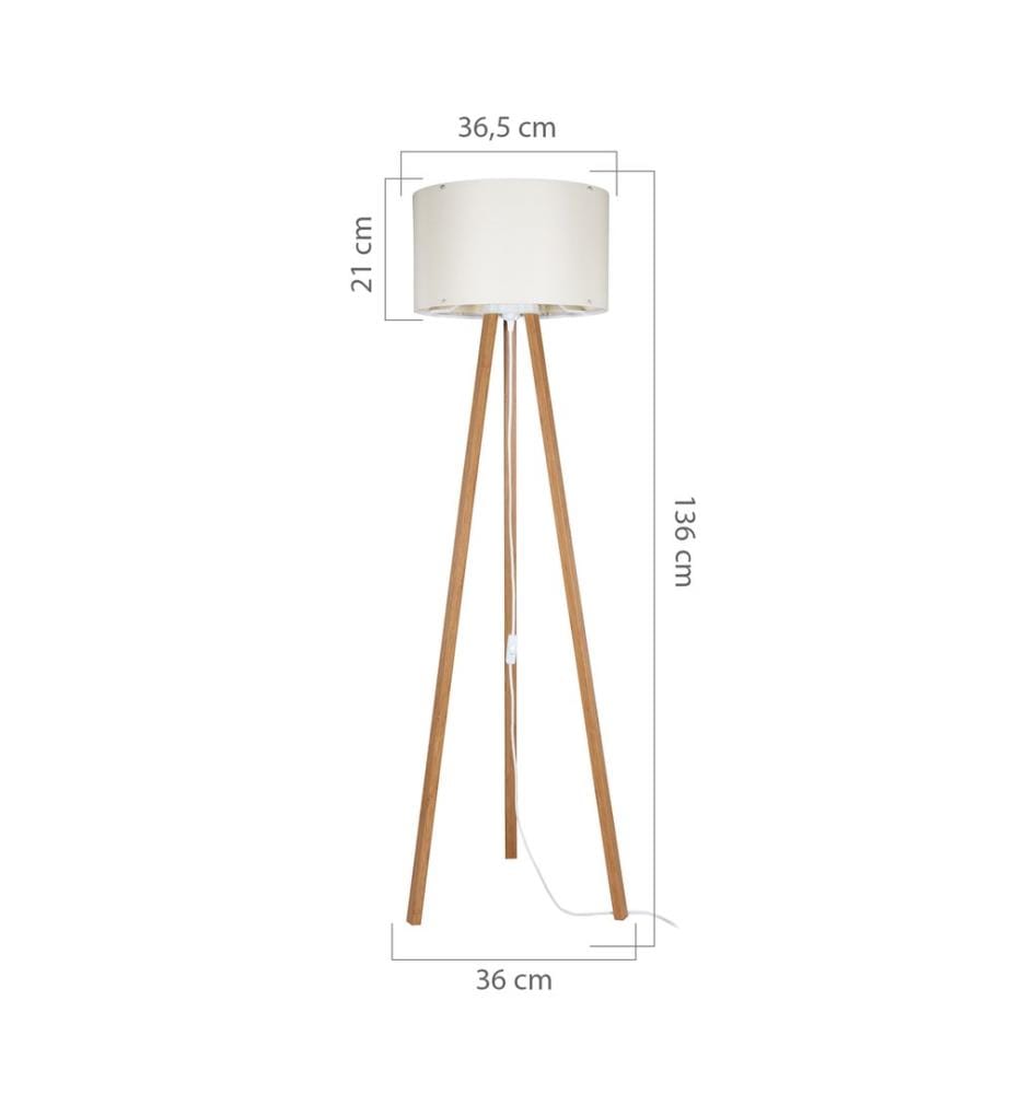 Lampadaire Lampadaire Keynes E27 imitation bambou crème