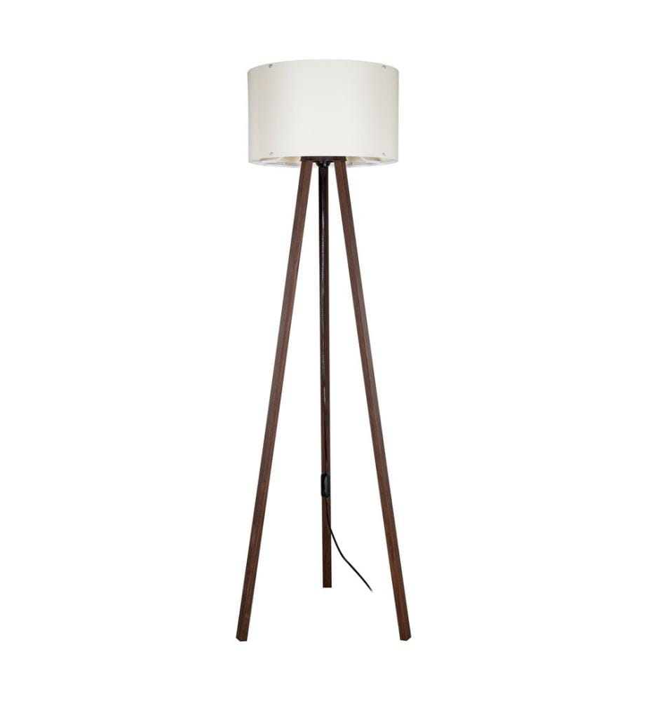 Lampadaire Lampadaire Keynes E27 imitation noyer crème