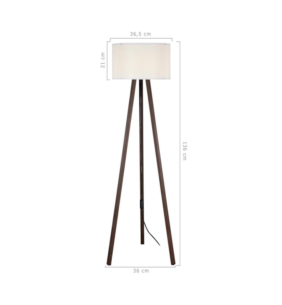 Lampadaire Lampadaire Keynes E27 imitation noyer crème