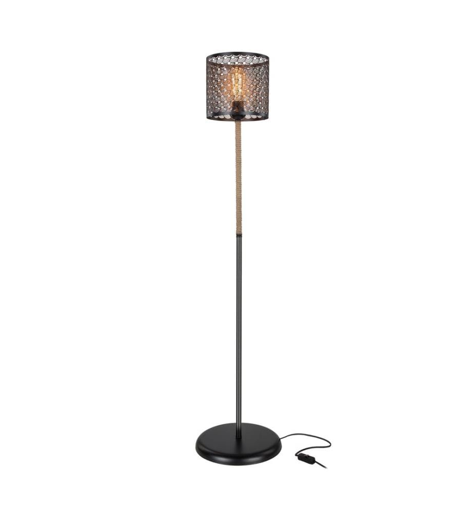 Lampadaire Lampadaire Farnborough E27 métal corde de jute