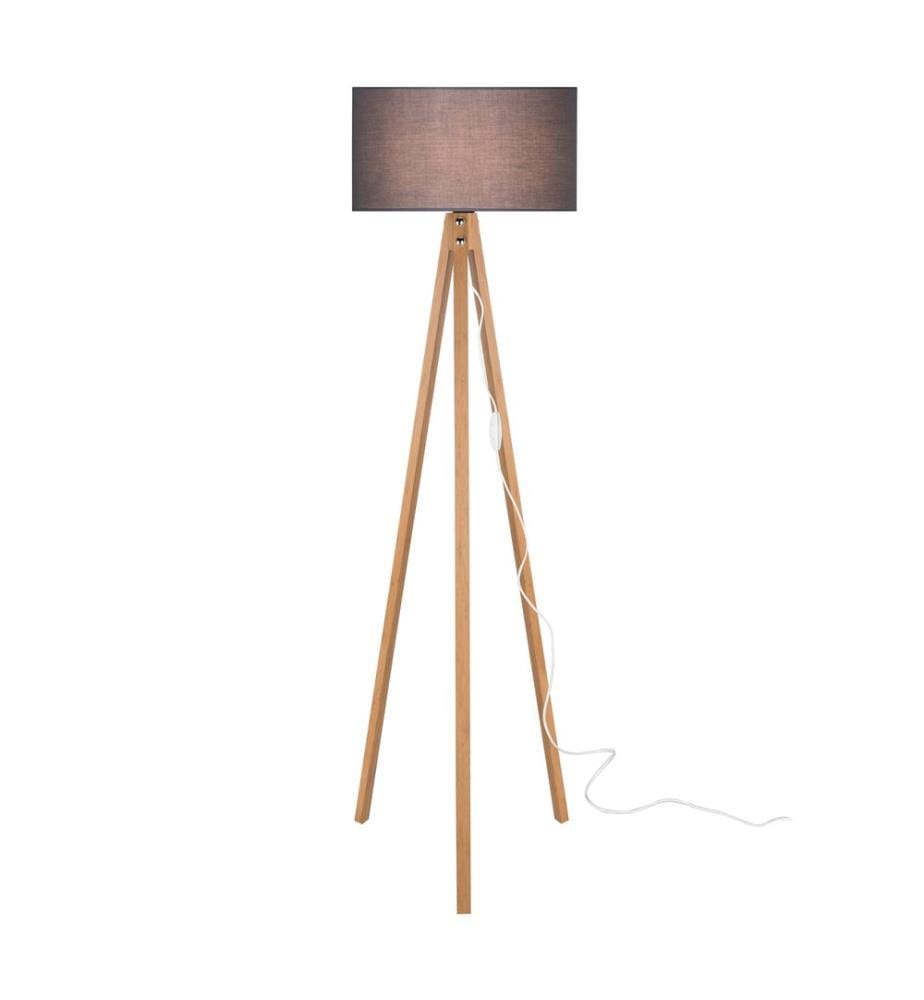 Lampadaire Lampadaire Rochester E27 aspect bambou noir