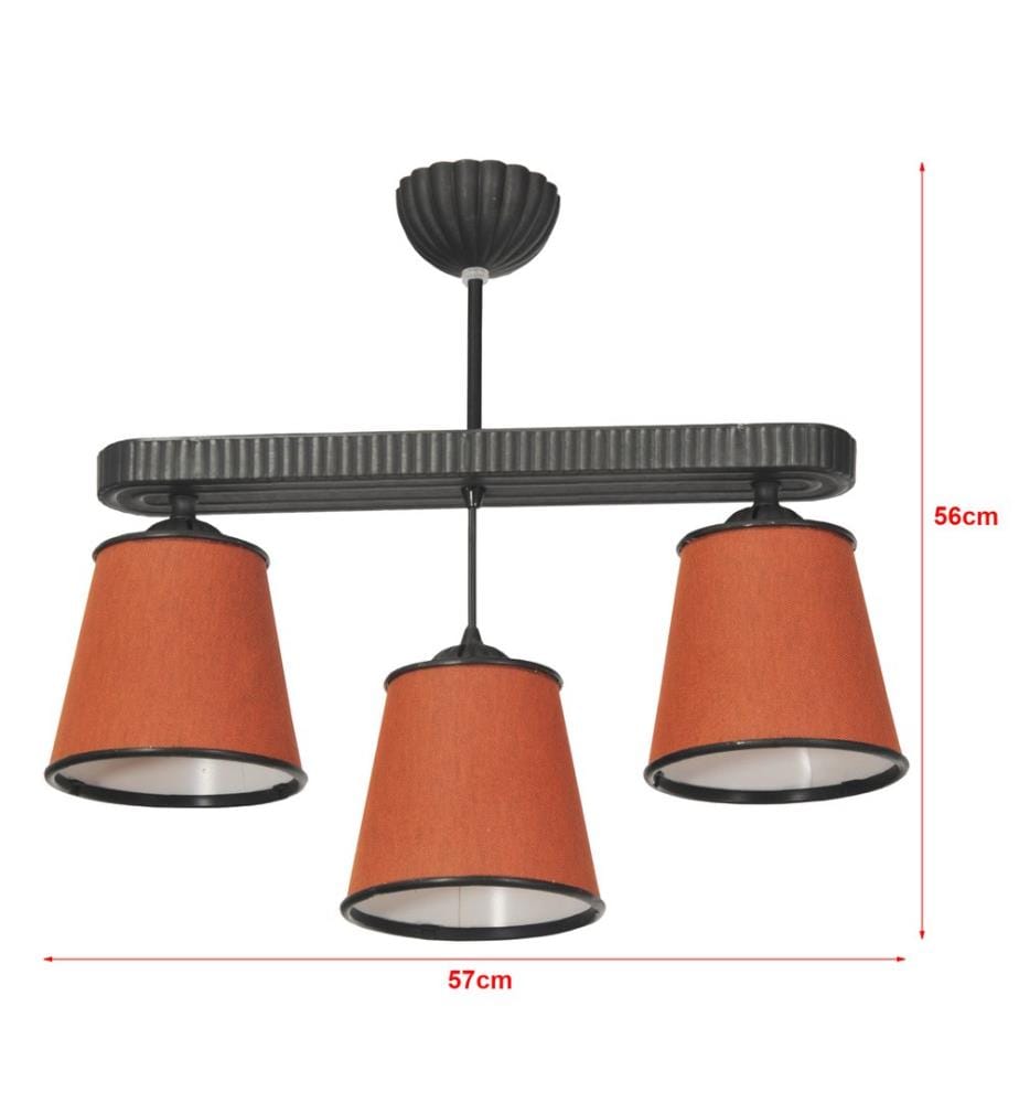 Lampe à suspendre Ruislip 3-fla mm orange