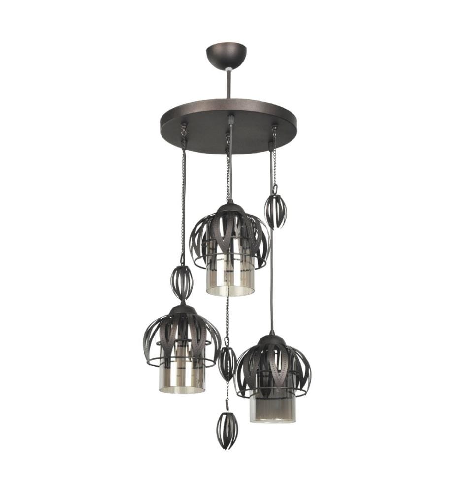Lampe à suspendre Oakham 3-fla mm noir