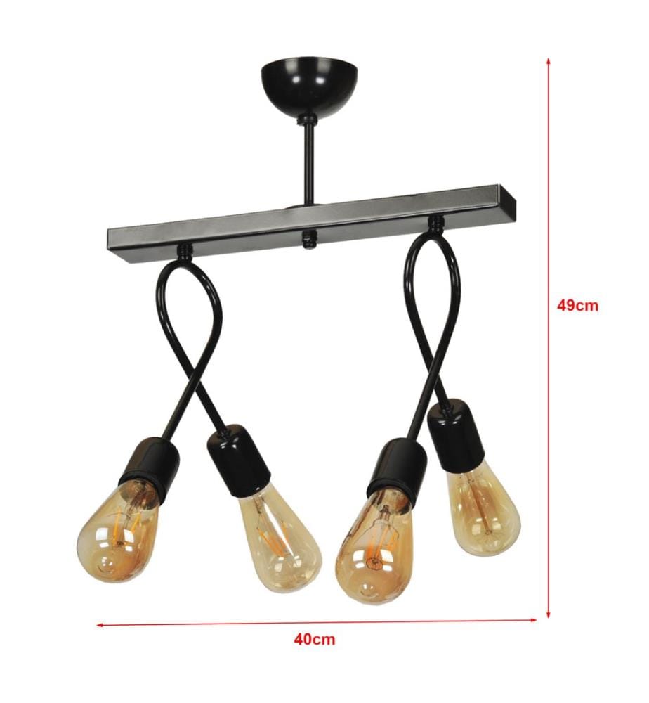Lampe à suspendre Lymington 4-plats noir
