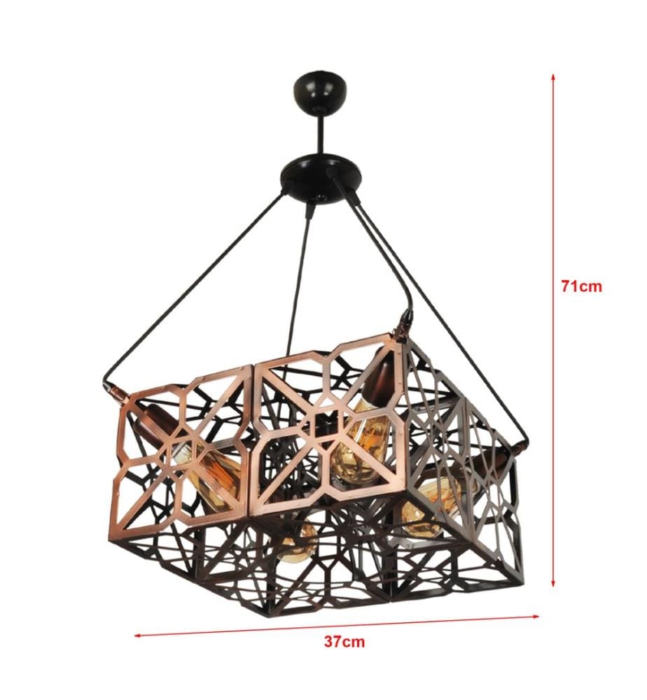 Lampe à suspendre Mablethorpe 4-plats cuivre