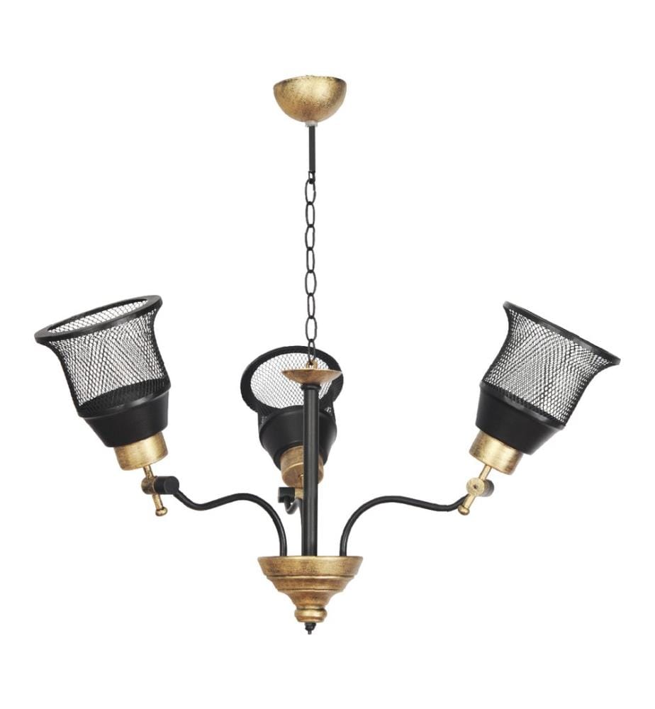 Lampe à suspendre Langport 3-fla mm noir or