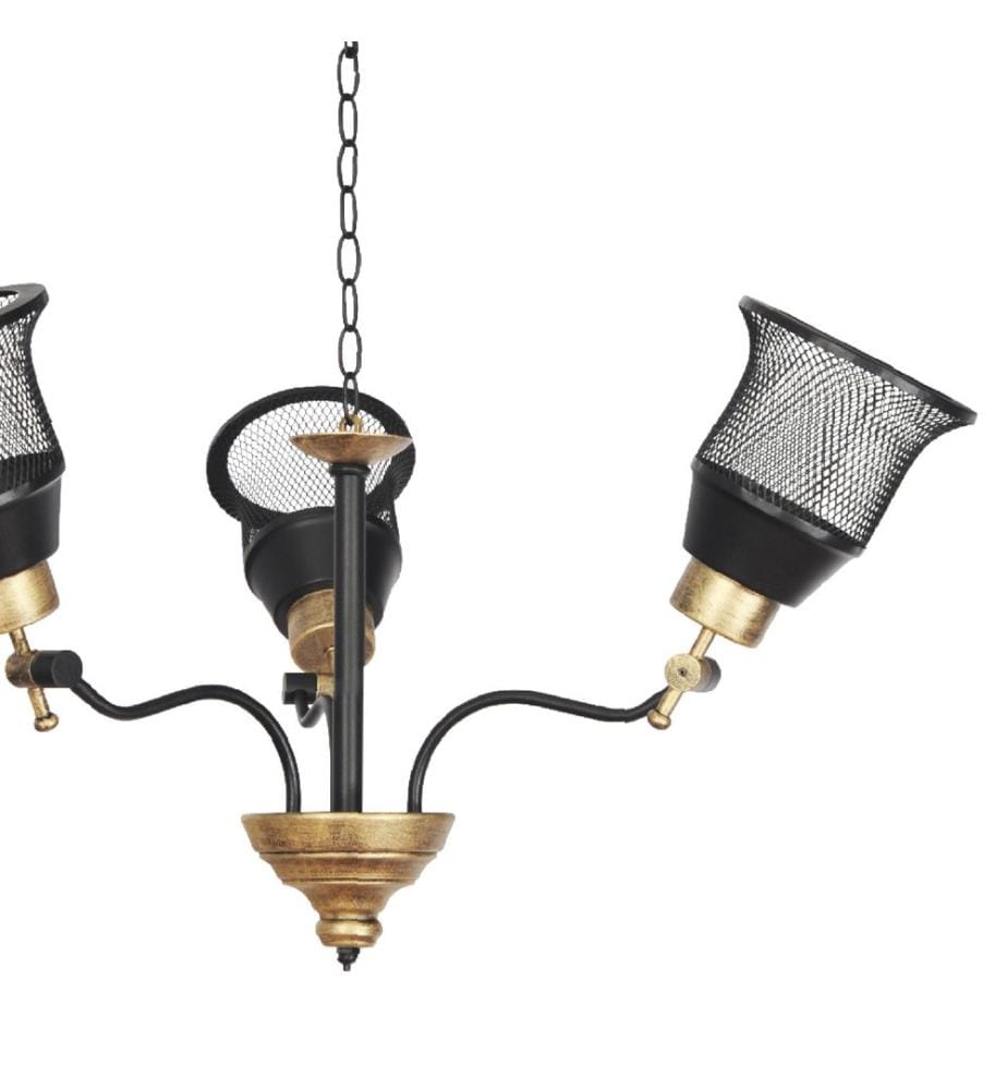Lampe à suspendre Langport 3-fla mm noir or