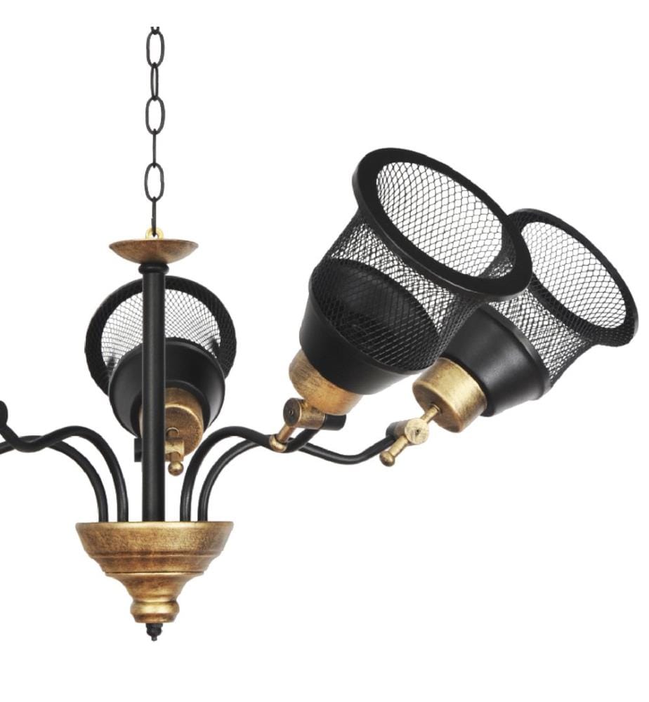 Lampe à suspendre Langport 5-plats noir or