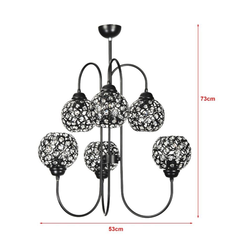 Lampe à suspendre Kelso 6-plats noir