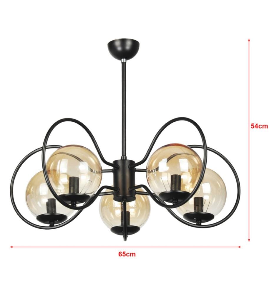Lampe à suspendre Hunstanton 5-plats noir