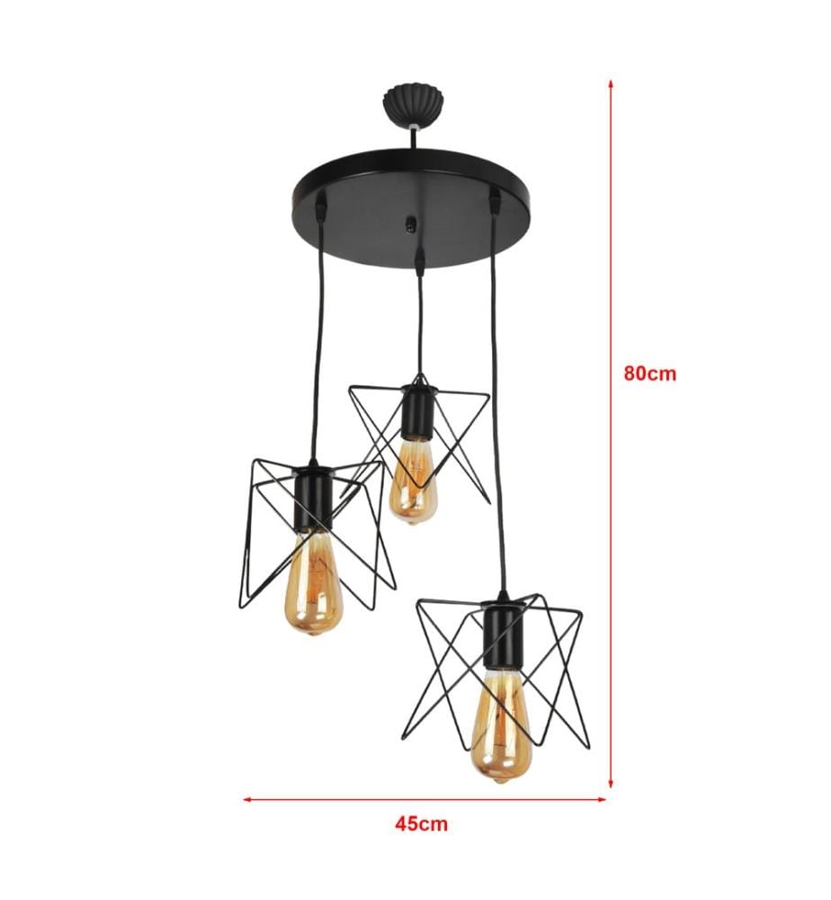 Lampe à suspendre Manningtree 3-fla mm noir