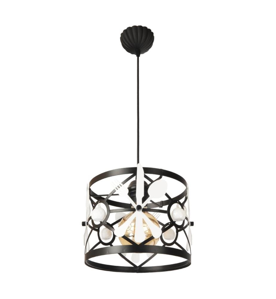 Suspension Patchway noir blanc 1xE27