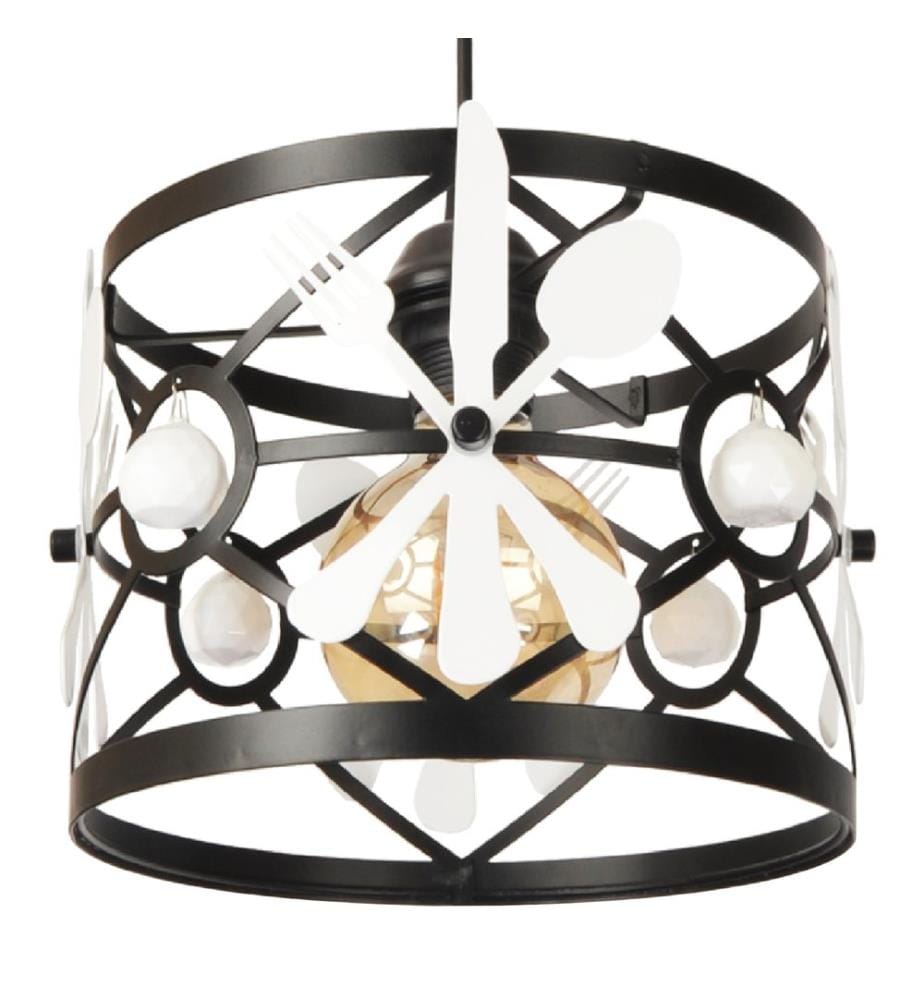 Suspension Patchway noir blanc 1xE27