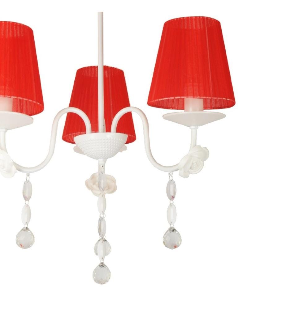 Lustre Ilkley 3-fla mm rouge blanc