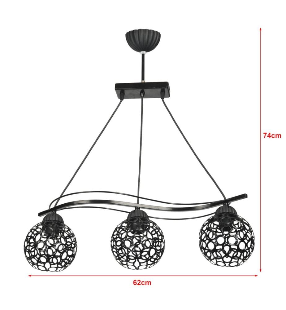 Lampe à suspendre Hyde 3-fla mm noir