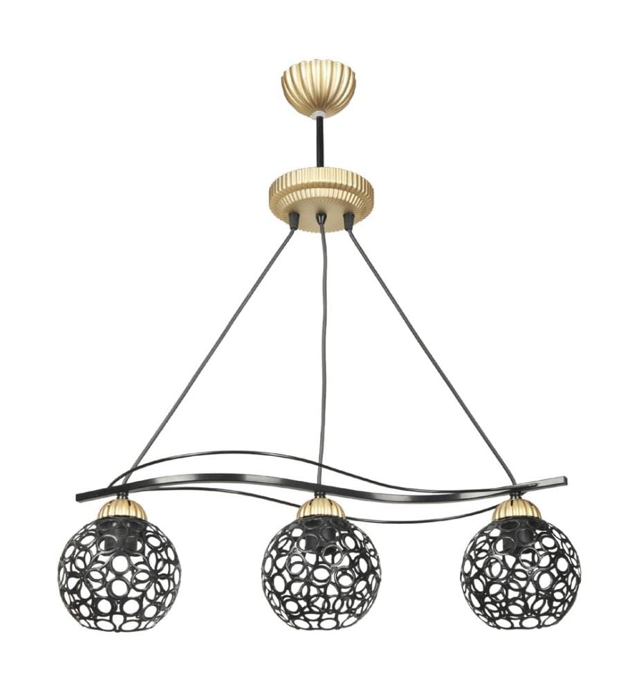 Lampe à suspendre Hyde 3-fla mm noir or