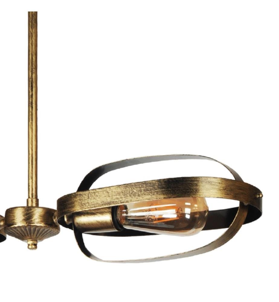 Suspension Saltash 2xE27 or avec patine noire
