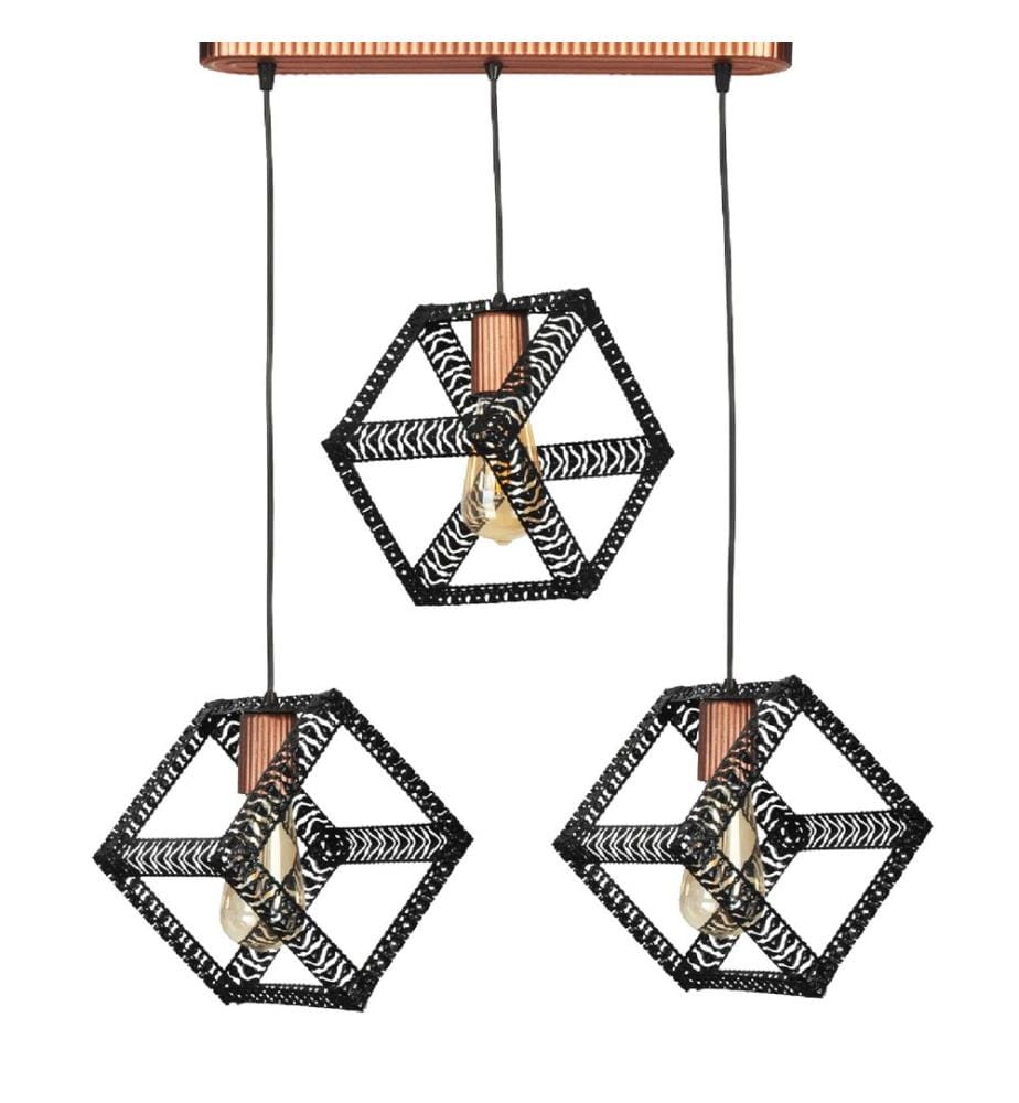 Lampe à suspendre Diss Noir Cuivre