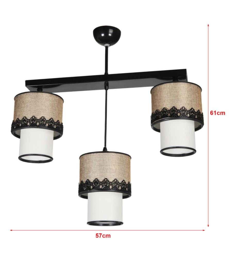 Suspension Broadstairs Noir Beige Blanc
