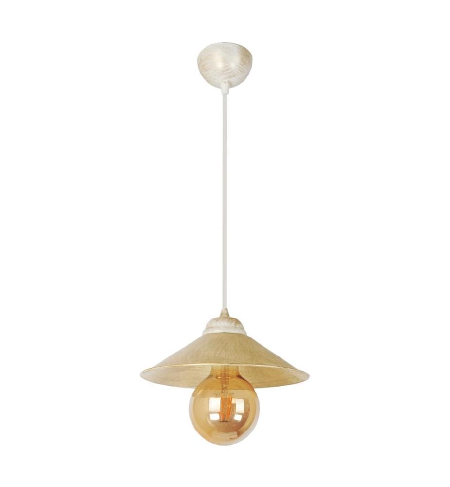 Suspension Aberaeron Gold avec patine blanche Blanc