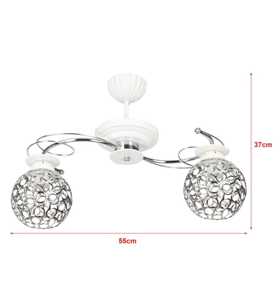 Suspension Aboyne 2-fla mm blanc chrome
