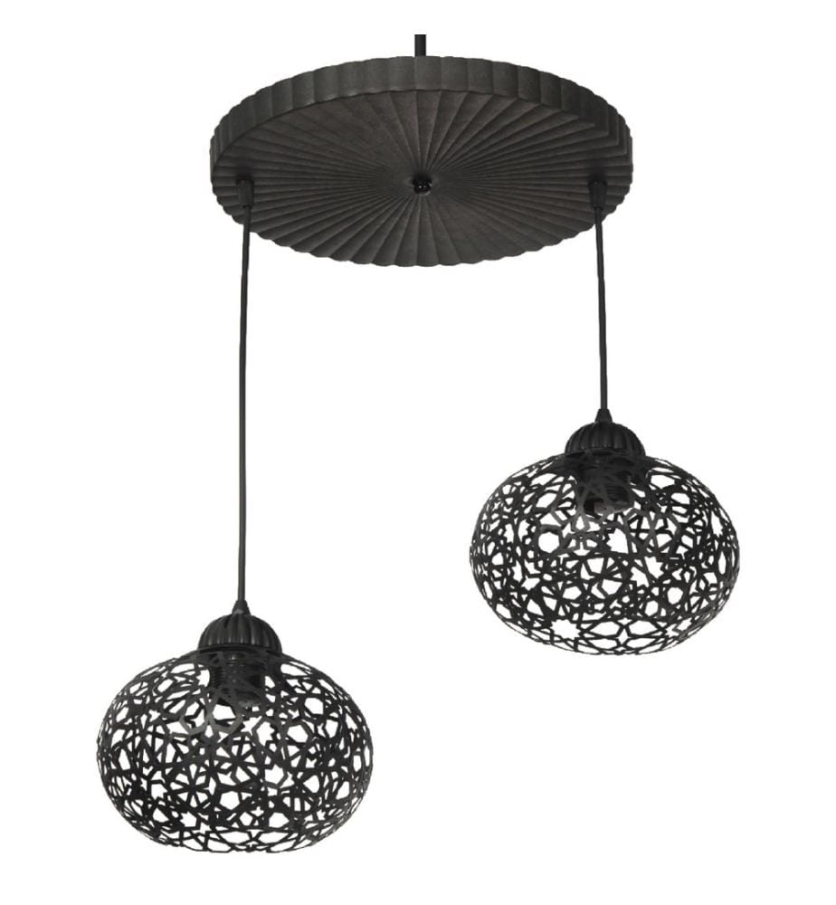 Lampe à suspendre Kirriemuir 2xE27 noir