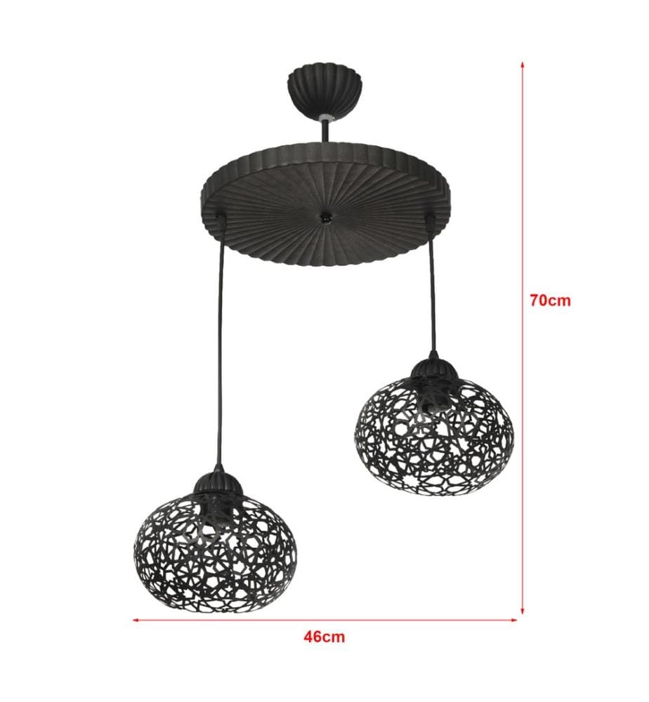 Lampe à suspendre Kirriemuir 2xE27 noir