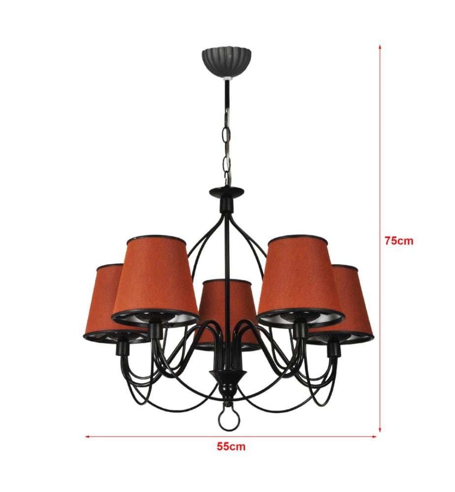 Lustre Hatfield 5xE27 Orange