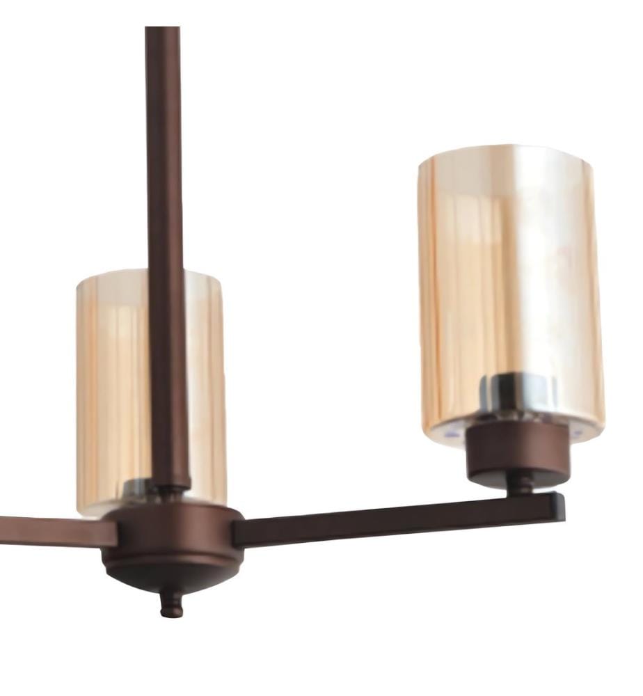 Suspension Goole 3xE27 métal verre brun